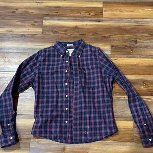 Abercrombie & Fitch Navy and Red Checkered Shirt